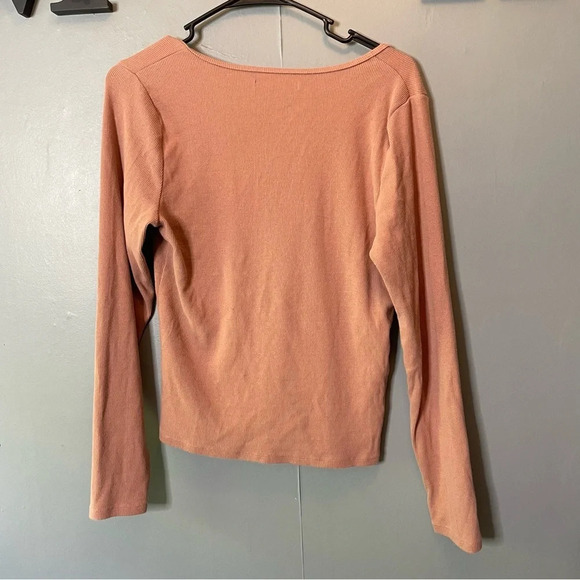Abercrombie & fitch rose pink ribbed long sleeve shirt size large - Picture 6 of 8